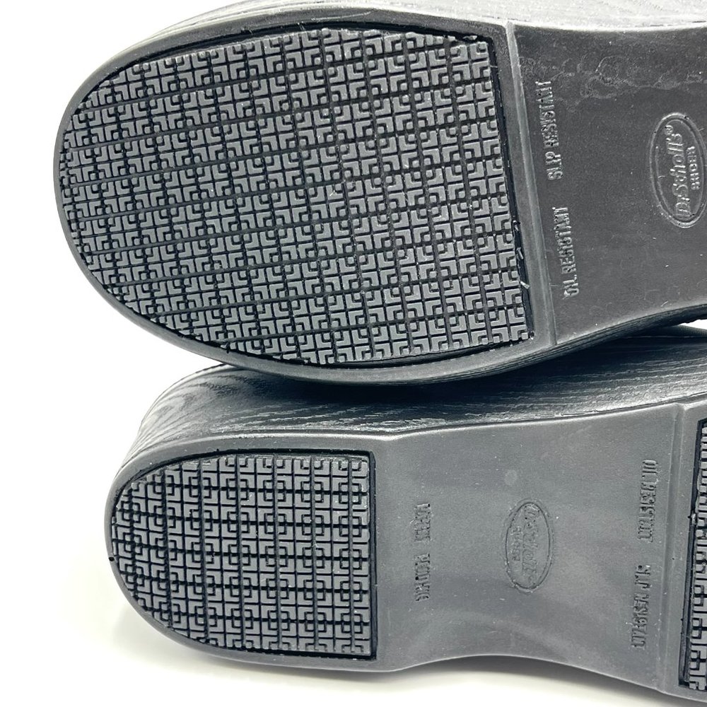 New Dr Scholls Womens Size 9 Black Leather Dynamo Slip On Work Mule Shoes Clogs‎ - Picture 9 of 13